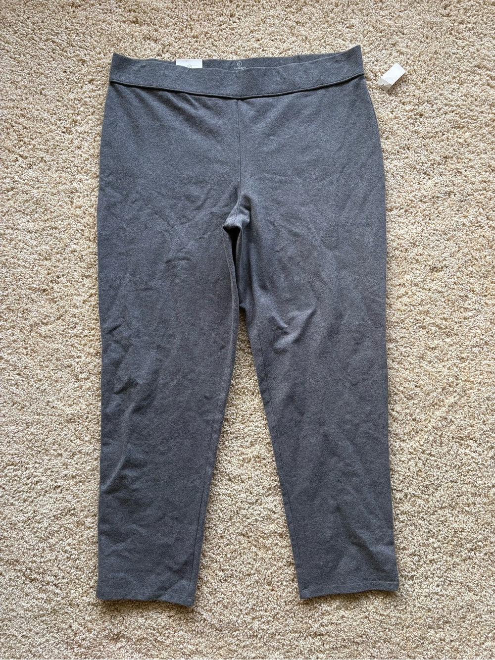 Talbots Heather Gray Knit Pull On Straight Leg Leggings XL